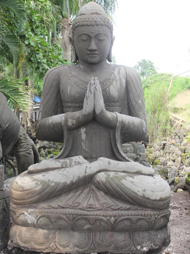 Stone Large Garden Namaste Buddha Statue 95"